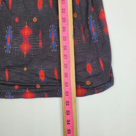 Lucky Brand Womens Aztec Print Tunic Top Blouse Plus Size 1X 3/4 Sleeve Black - Picture 14 of 14